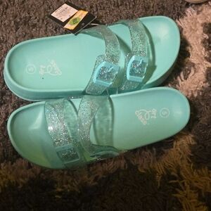 Art Class Kids Glitter Sandals - Aqua